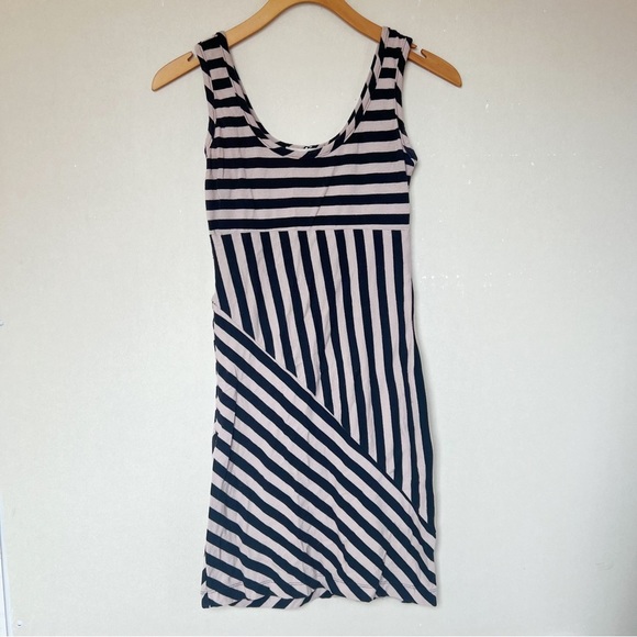 Monteau Dresses & Skirts - Monteau Asymmetrical Striped Mini Dress